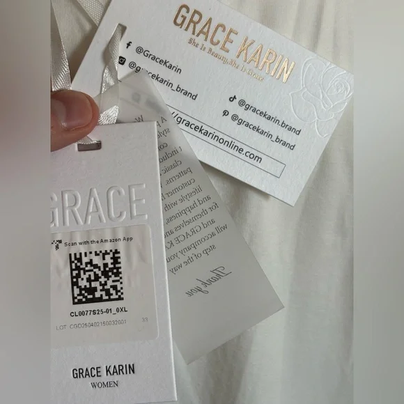 Grace Karin Ivory Eyelet Puff Short Sleeve Top NWT - Picture 5 of 8